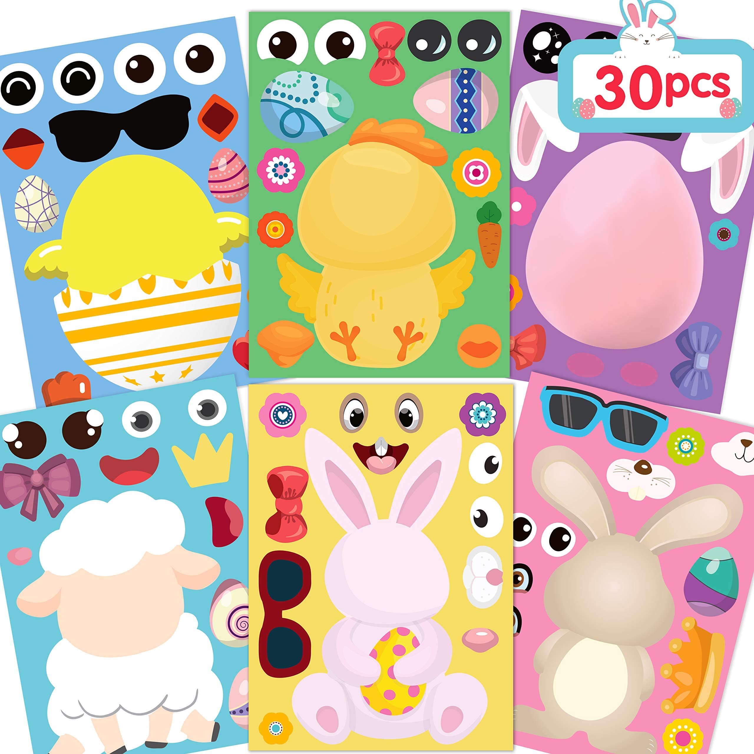 Buy RMMD 30 PCS Easter Stickers for Children Easter Crafts for Kids Make Your Own Easter