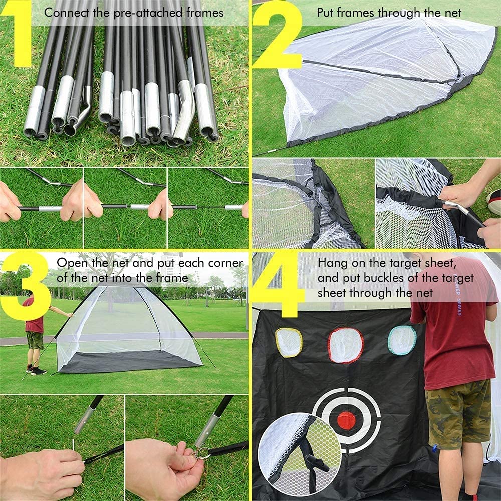 Rete da Golf per Allenamento - Pieghevole e Facile da Trasportare per Bambini e Adulti - per Guida in Cortile Indoor e Outdoor