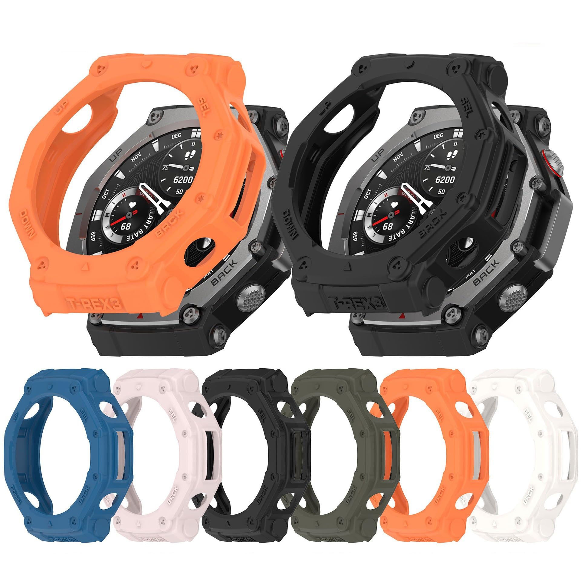 XhKJO Coque Protecteur Case Compatible Avec Huami Amazfit T-Rex Ultra,Silicone étui Housse Cover Transport,Étui Ultra Mince Portable Antichoc Etui Pour Huami Amazfit T-Rex Ultra A2142 Watch (bleu