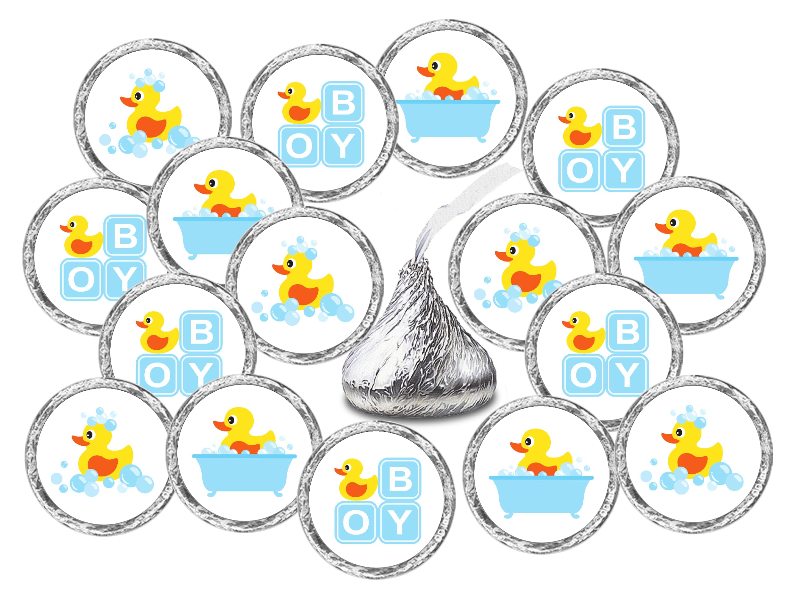 324 Blue Duck, Rubber Ducky Theme Baby Shower Favors Stickers for Baby Shower Or Sprinkle Party Decorations, Birthday Ducky Kisses Stickers. Made in