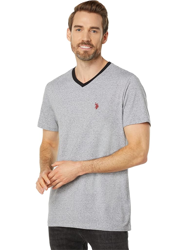 U.S. POLO ASSN. Short Sleeve Yarn-Dye EOE Jersey V-Neck Tee