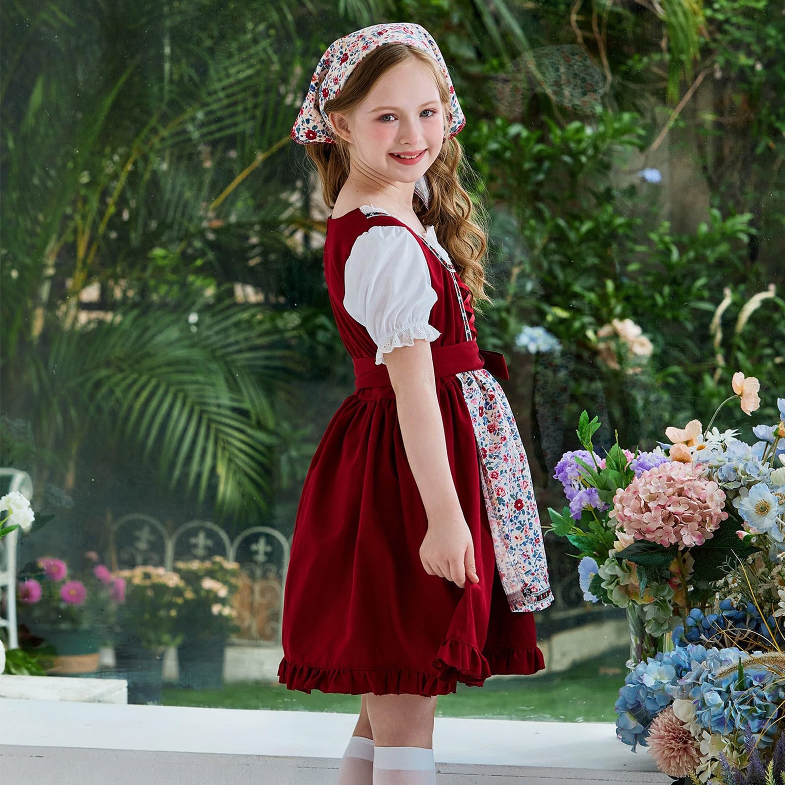 Mädchen Kurzarm Bier Kleid für Bühnenauftritte Fest Freizeit Kinderkleid