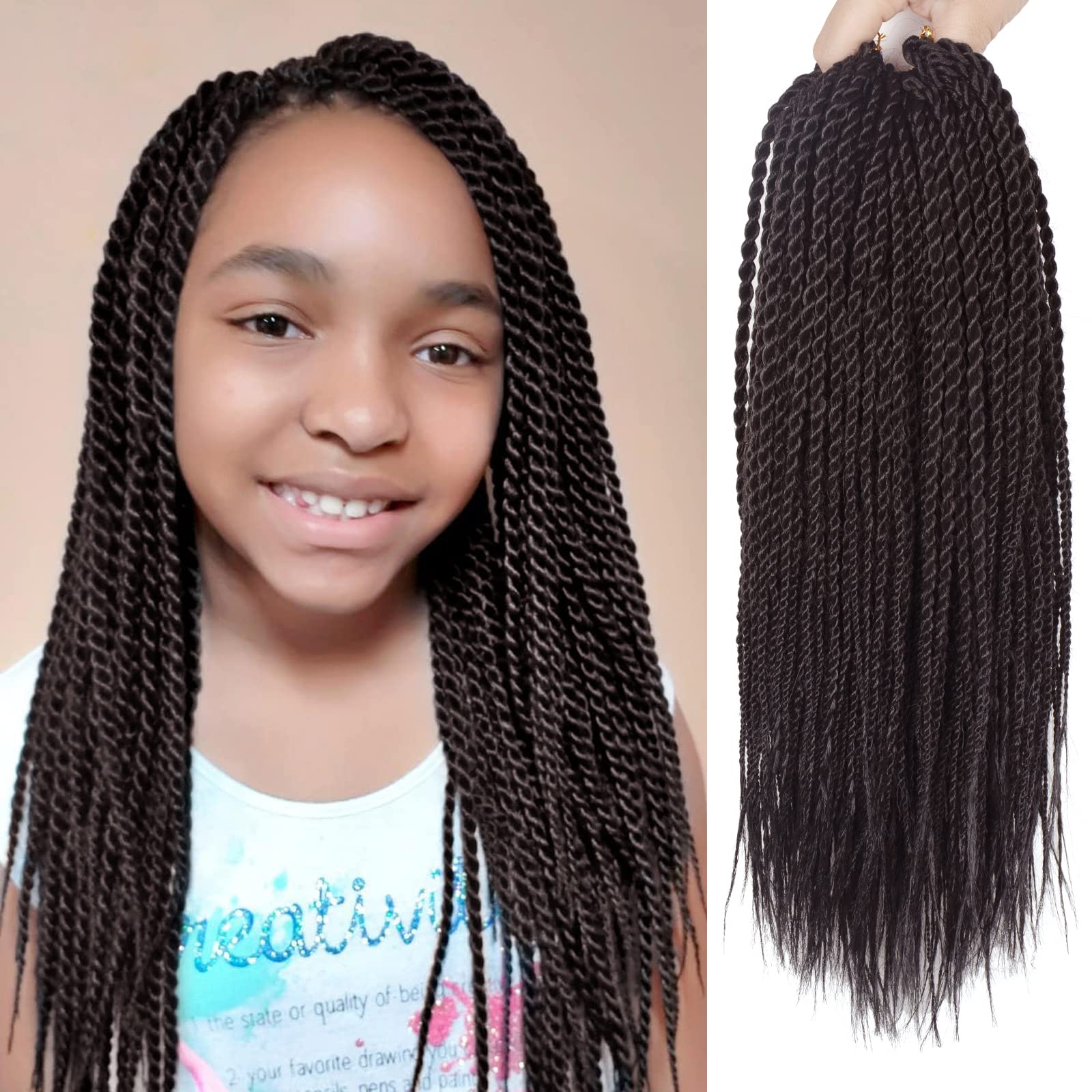 NAYOO Senegalese Twist Crochet Hair - 8 Packs 14 Inch Small Crochet Hair for Braiding, 30 Strands/Pack Crochet Braids Hair For Black Women, Crochet