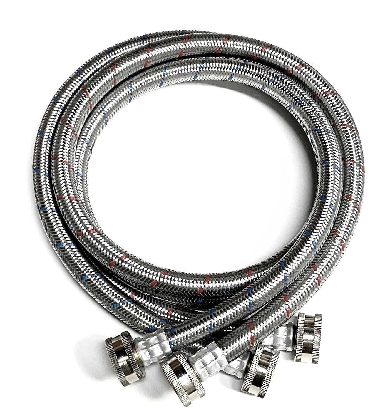 Buy 2Pack Premium Stainless Steel Washer Hoses 4 FT NoLead Burst Proof Red and Blue Lined