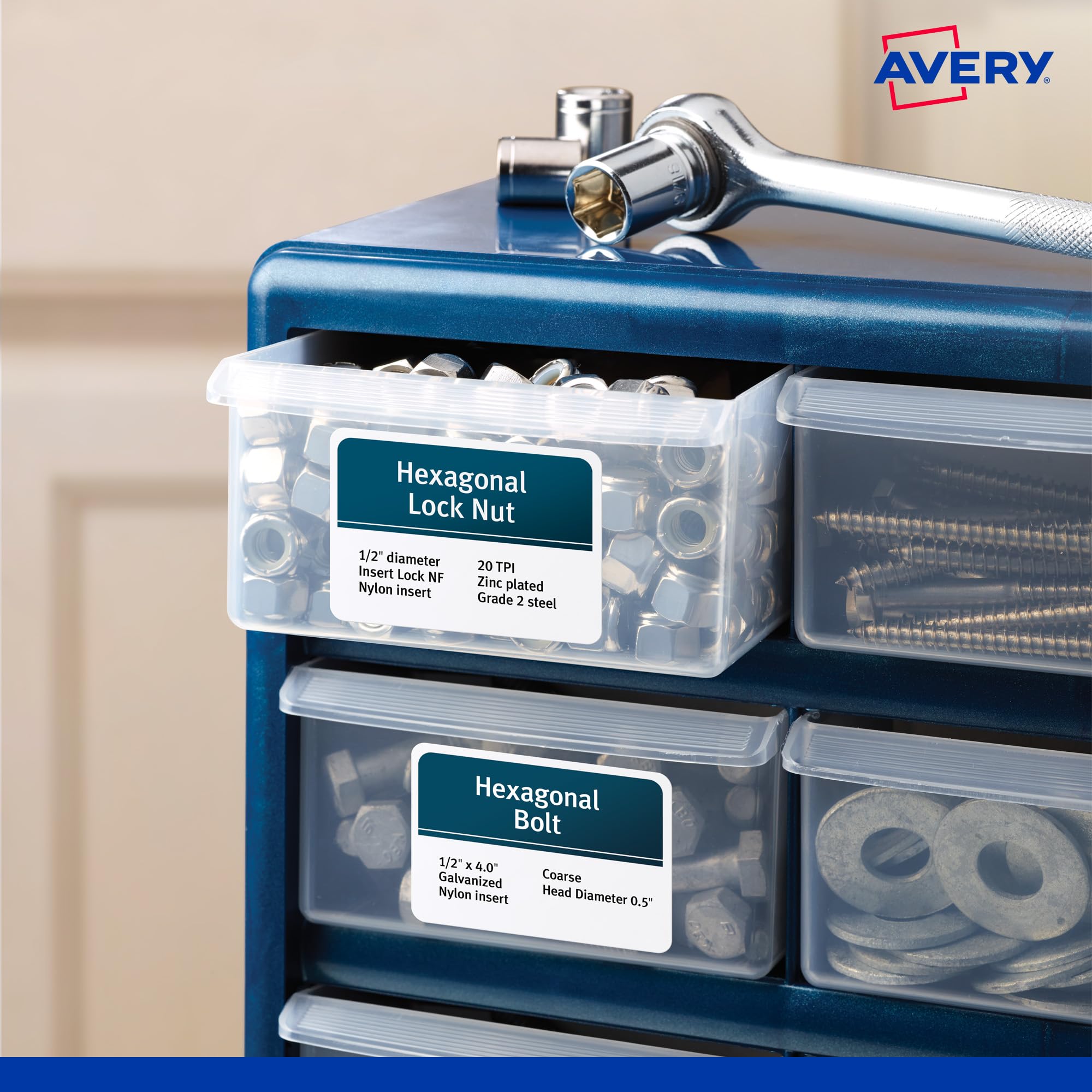 Avery - Etichette rimovibili per stampanti laser, resistenti all'acqua, 99,1 x 42,3 mm, 240 etichette (959208 / L4776REV)