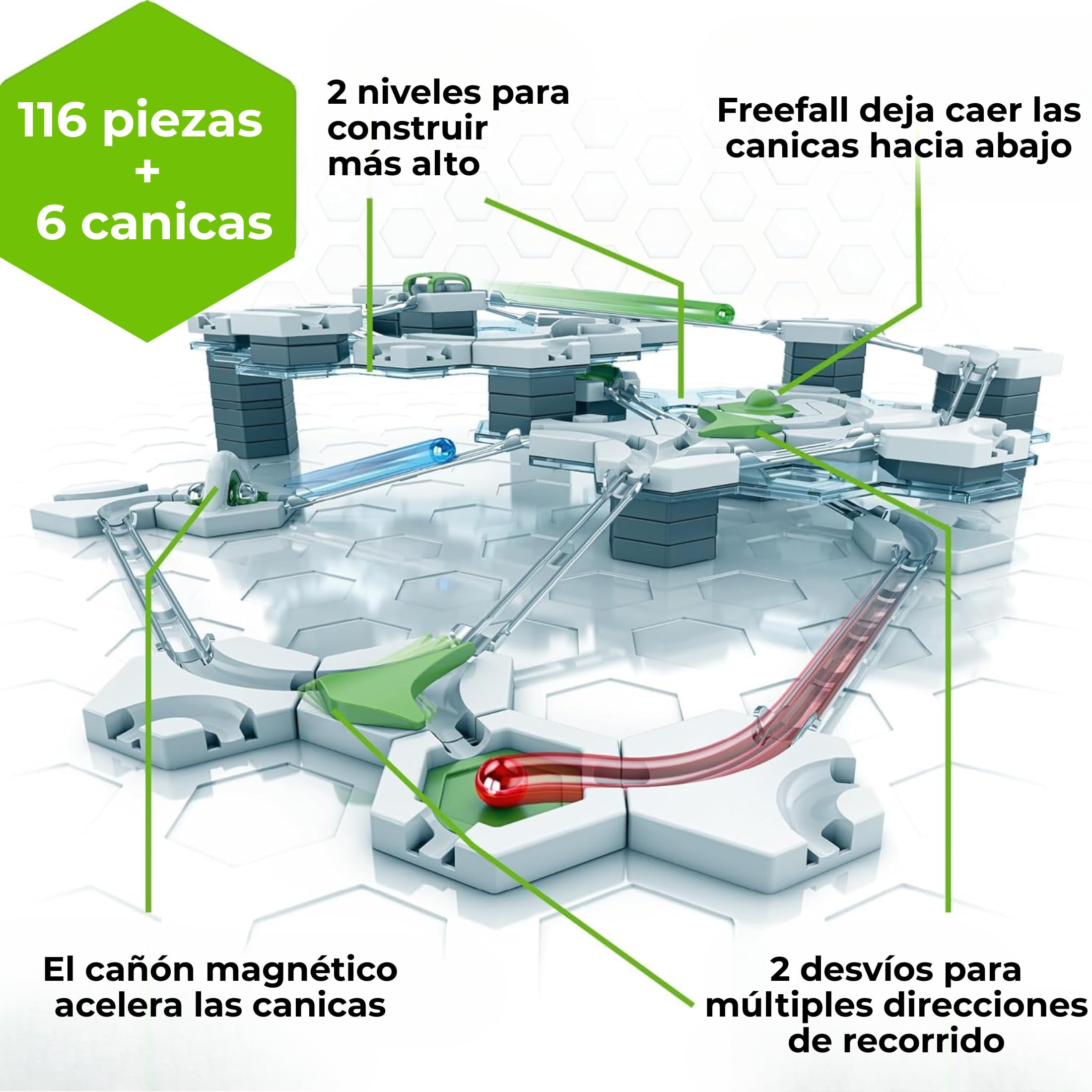 Ravensburger - Gravitrax Starter Set | Circuito Canicas con 118 Piezas | Rompecabezas Niños Nivel Base | Juegos para Niños De 8 Años | Juegos Mesa Compatibles con Todos Los Gravitrax
