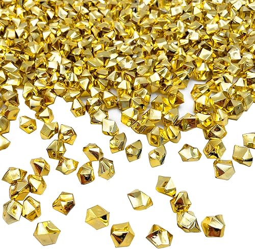 Cubitos de hielo triturados falsos, rellenos de jarrón, 650 cubos de hielo artificiales reutilizables dorados para decoración de bodas