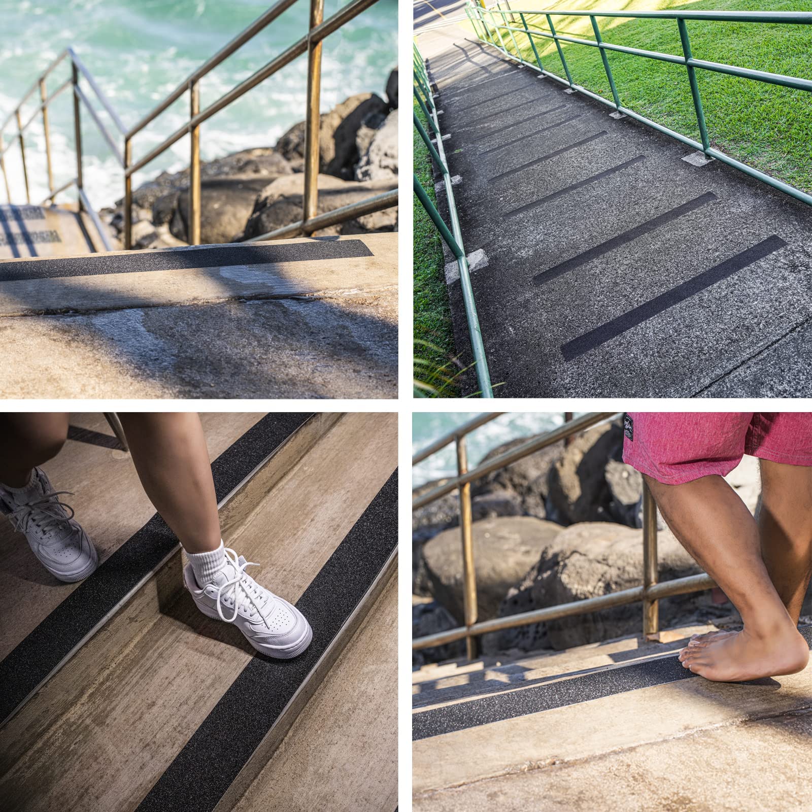 Cinta de tracción antideslizante con rodillo, cinta de agarre antideslizante de 9 pulgadas x 35 pies para patineta, rollo de grano antideslizante impermeable para escalones de escalera al aire libre e