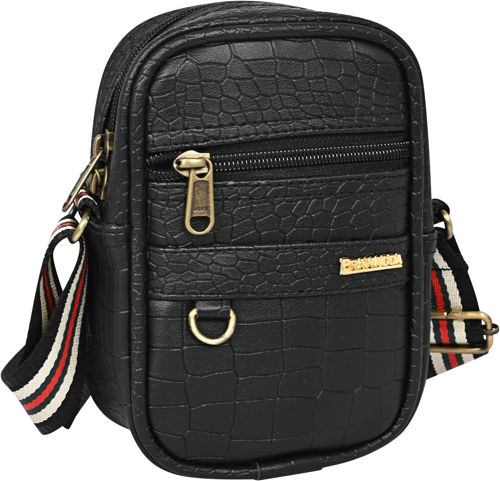 Pramadda Pure Luxury Gloss Leather Small Sling Bag for Men | Chest Slinger bag | Crossbody Bag| Side Bag Men | Mini Leather Slings | Corporate Gift Item | Passport Sling.