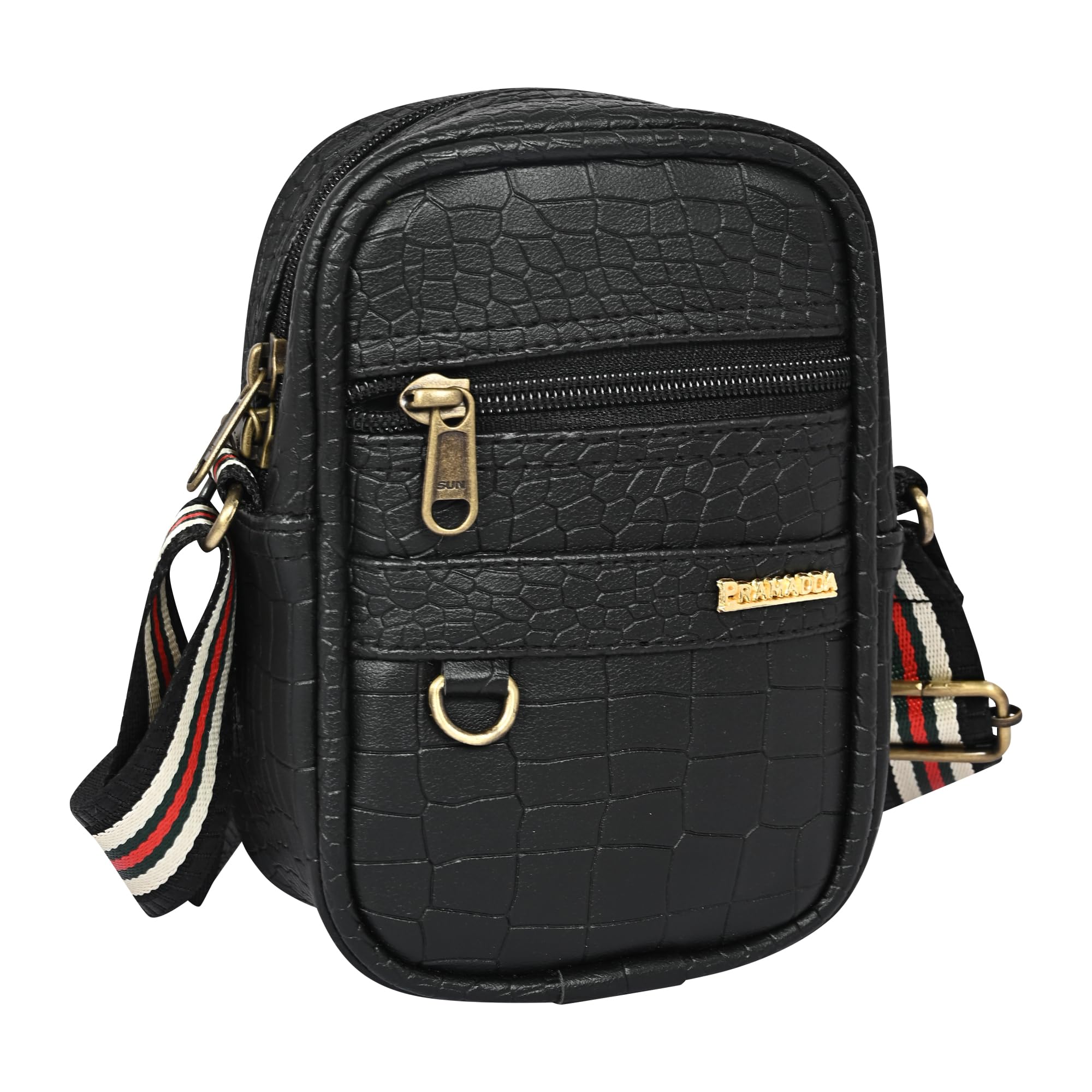 Pramadda Pure Luxury Gloss Leather Small Sling Bag for Men | Chest Slinger bag | Crossbody Bag| Side Bag Men | Mini Leather Slings | Corporate Gift Item | Passport Sling.