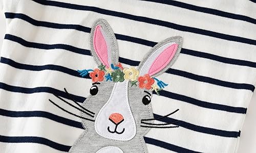 Toddler Baby Girls Sweatshirts Kids Winter Clothes Casual Long Sleeve Shirts Crewneck Pullover Sweater Tops 2T-7T(Wreath Bunny,5T)