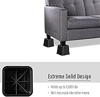 Vista 7 de Lufia Elevadores de muebles de cama de 3 pulgadas, resistentes, apilables, elevadores de cama para sofá, mesa, sofá, silla o escritorio, juego de 4