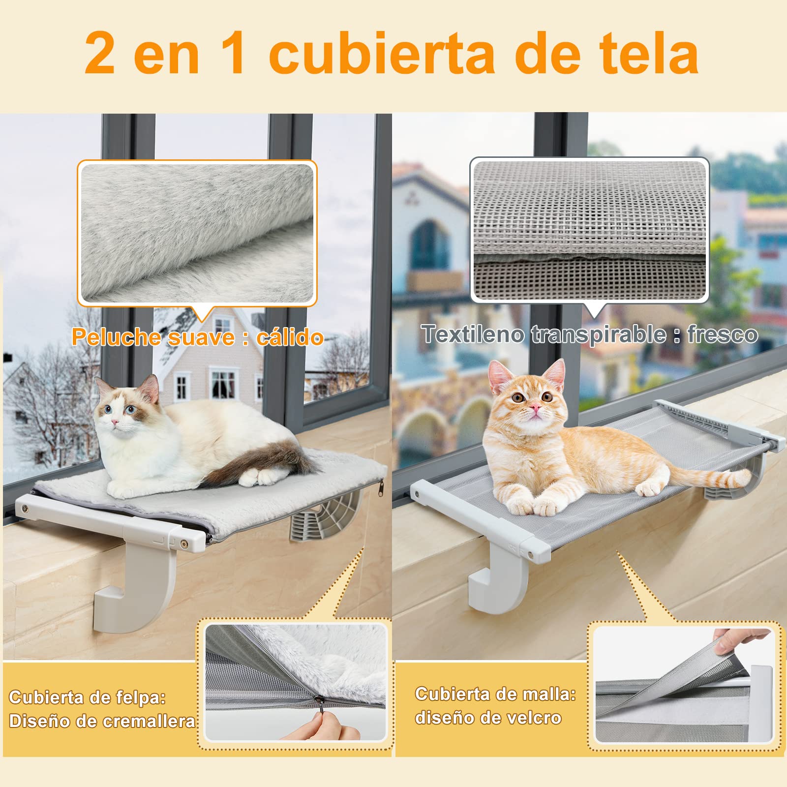 Cama Para Gatos GUUSII HOME Cama Plegable Con Ventana Para Gatos