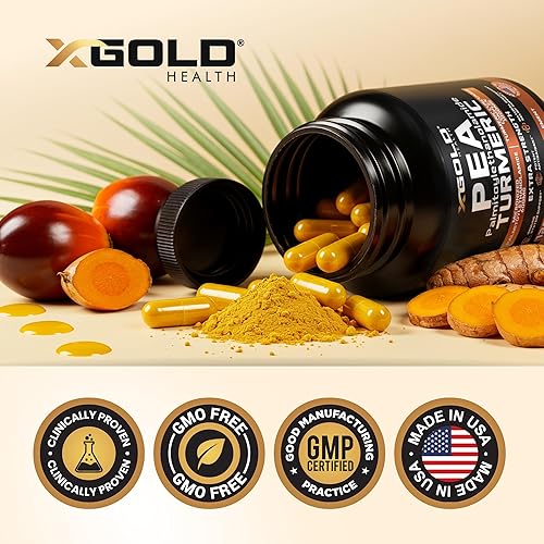 Miniatura 6 de Palmitoiletanolamida de guisantes + complejo de curcumina de cúrcuma – 1600 mg micronizados 99% y 95% curcuminoides – Soporte articular de alta