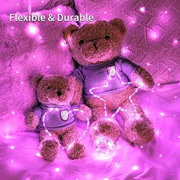 Amazon.com : JMEXSUSS 2 Pack Pink Fairy Lights Battery