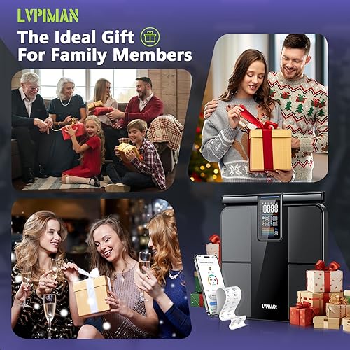 Miniatura 9 de Báscula inteligente para peso corporal y grasa, IMC, masa muscular de 8 electrodos, báscula digital de baño, medición de composición corporal de 57,