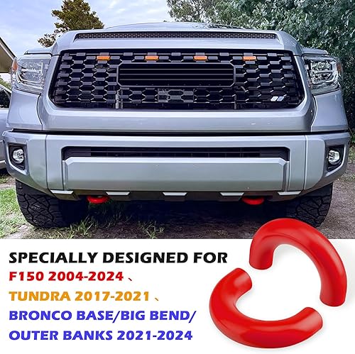 Miniatura 2 de TECHPICCO Cubiertas de ganchos de remolque delanteros para Ford F150 2004-2024 Bronco BaseBig BendOuter Banks 2021-2024 compatibles con accesorios