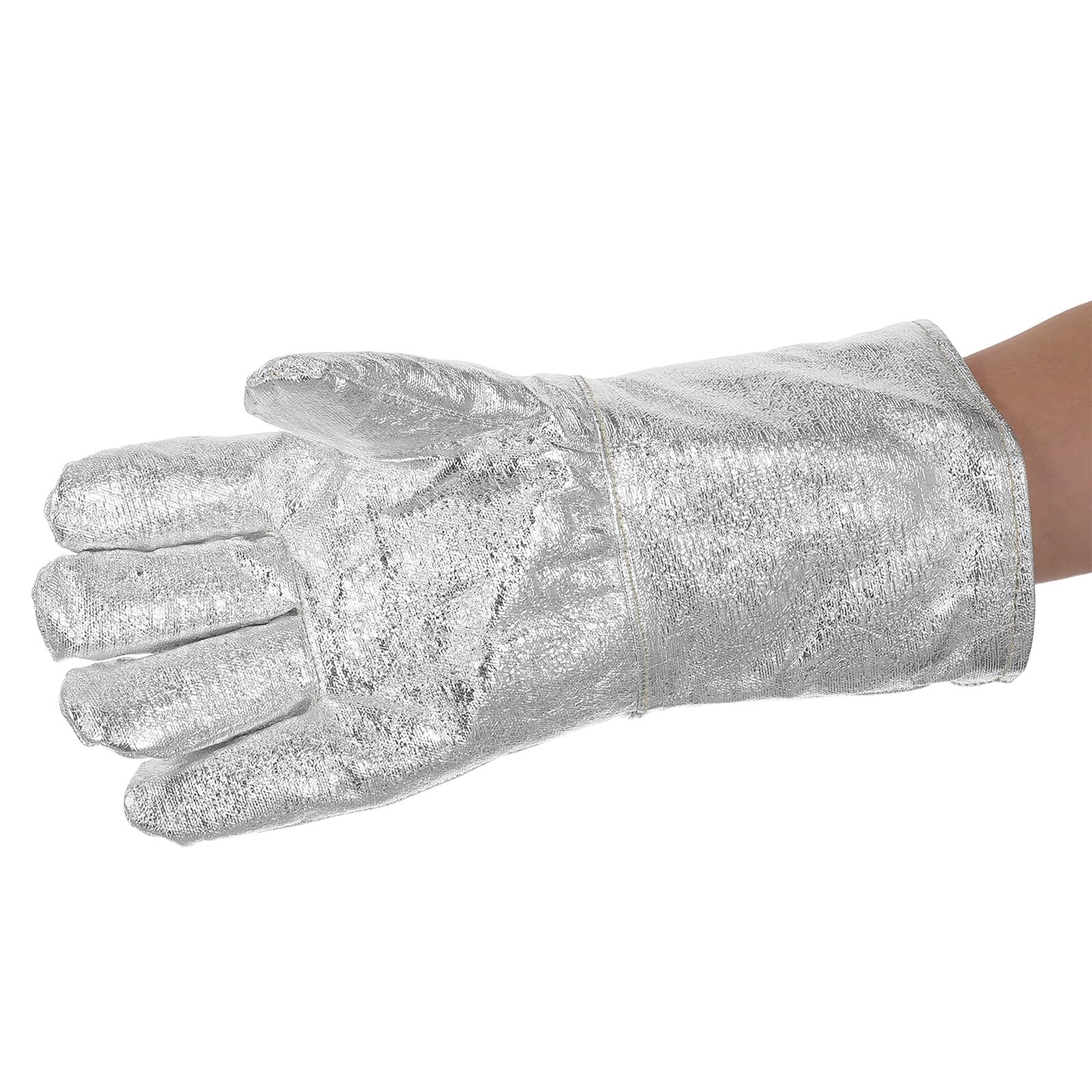 Hitzebeständige Aluminiumfolie Handschuhe Hitzeisolierte Schweiß Gießhandschuhe für Industrie Schmiede Ofenarbeit und Bbq Flexible Arbeitshandschuhe für Mechaniker und Arbeiter