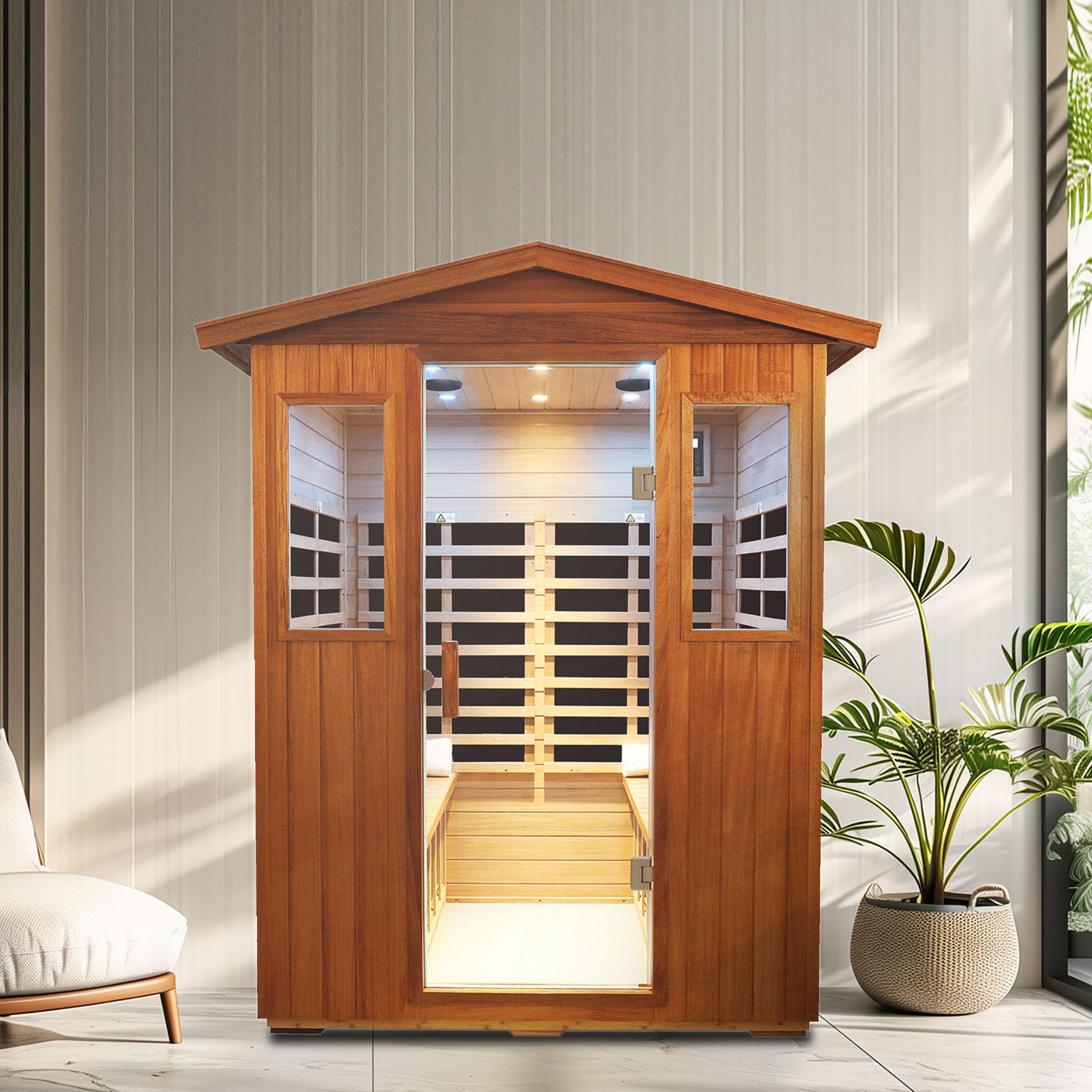 Outdoor Khwood Four Person far Infrared Sauna Room
