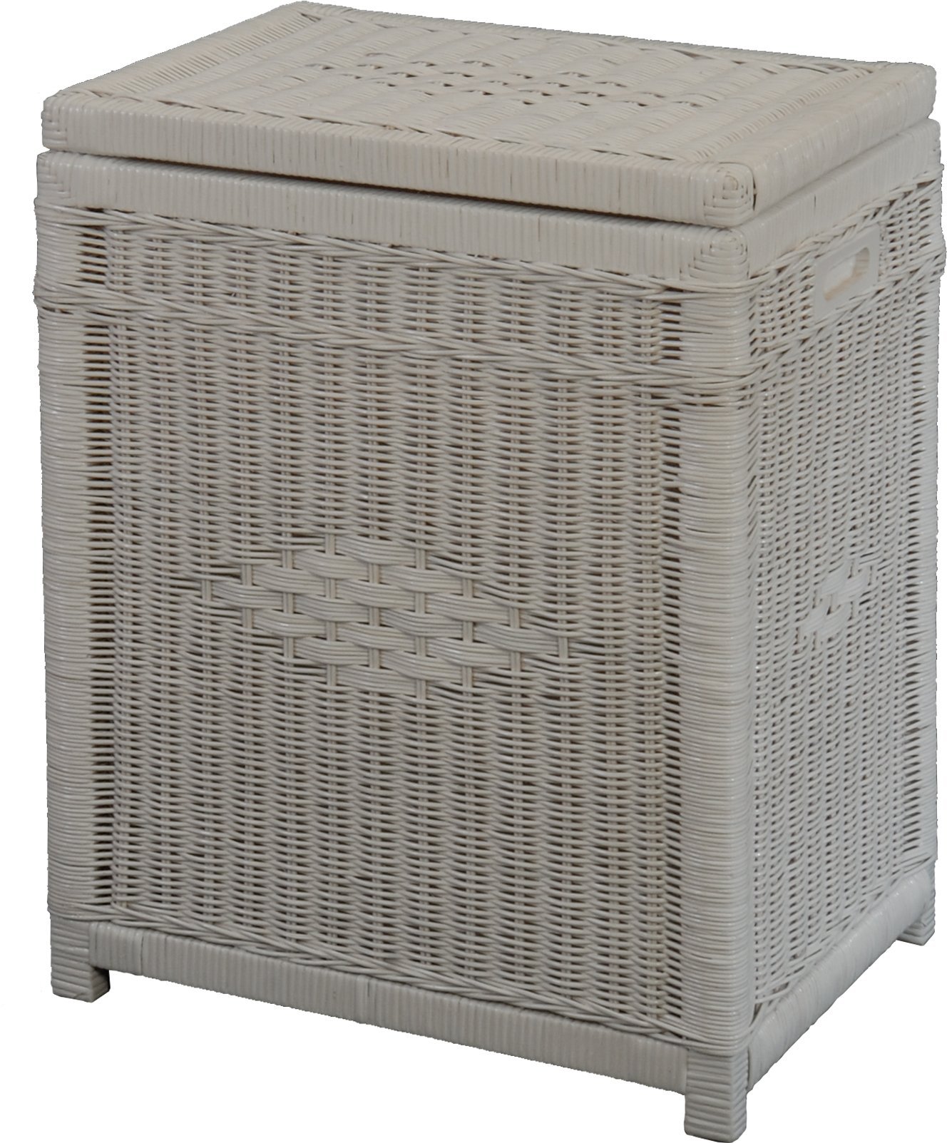 Wäschetonne/Wäschekorb aus Rattan in der Farbe Weiss DE