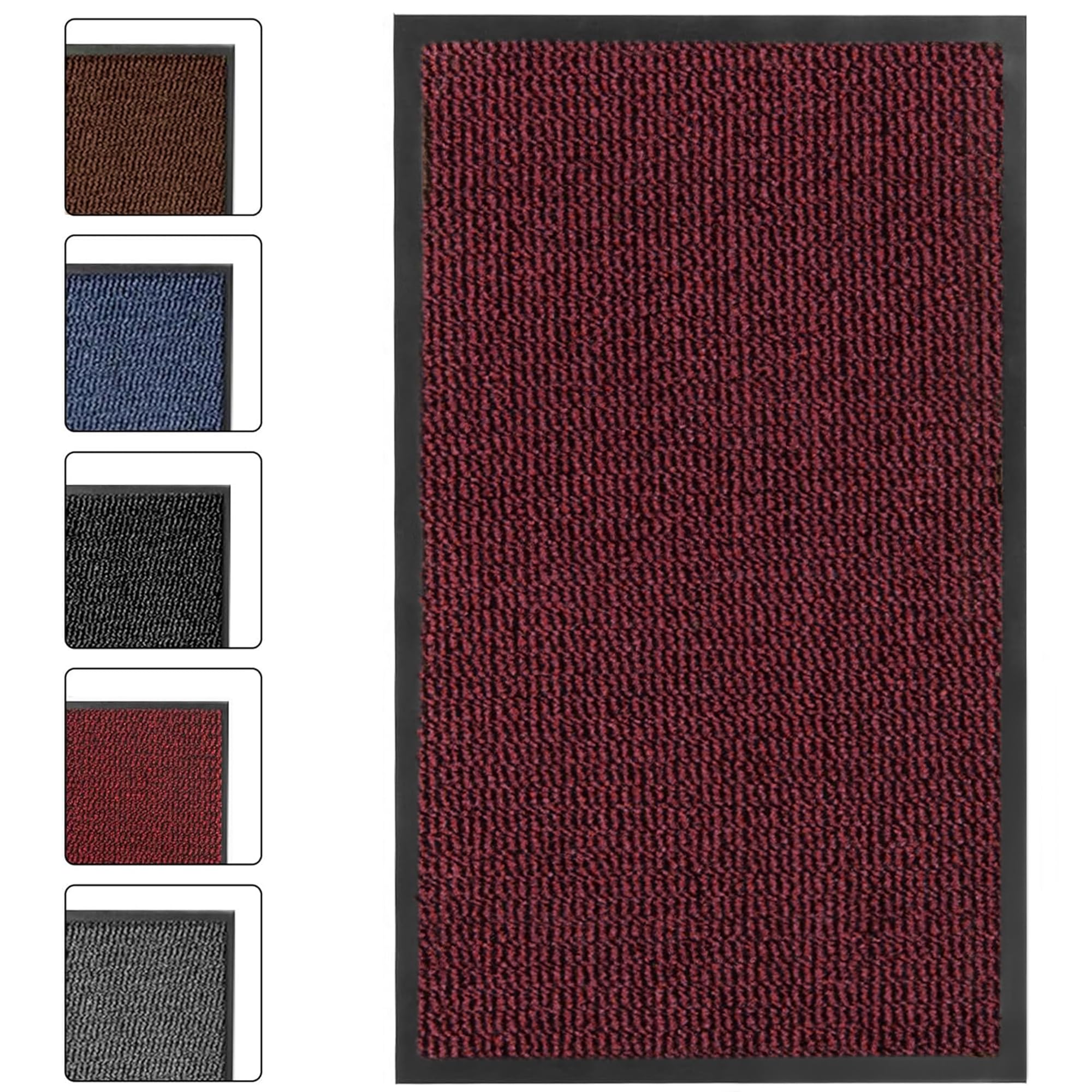 SG Traders Washable Door Mat - Non-Slip Rubber Backed Doormats Indoor & Outdoor - Highly Absorbent Door Mats, Floor Mat, Kitchen Mat, Perfect Dust Grabbing Doormats Dirt Trapper (80x120cm-Red)