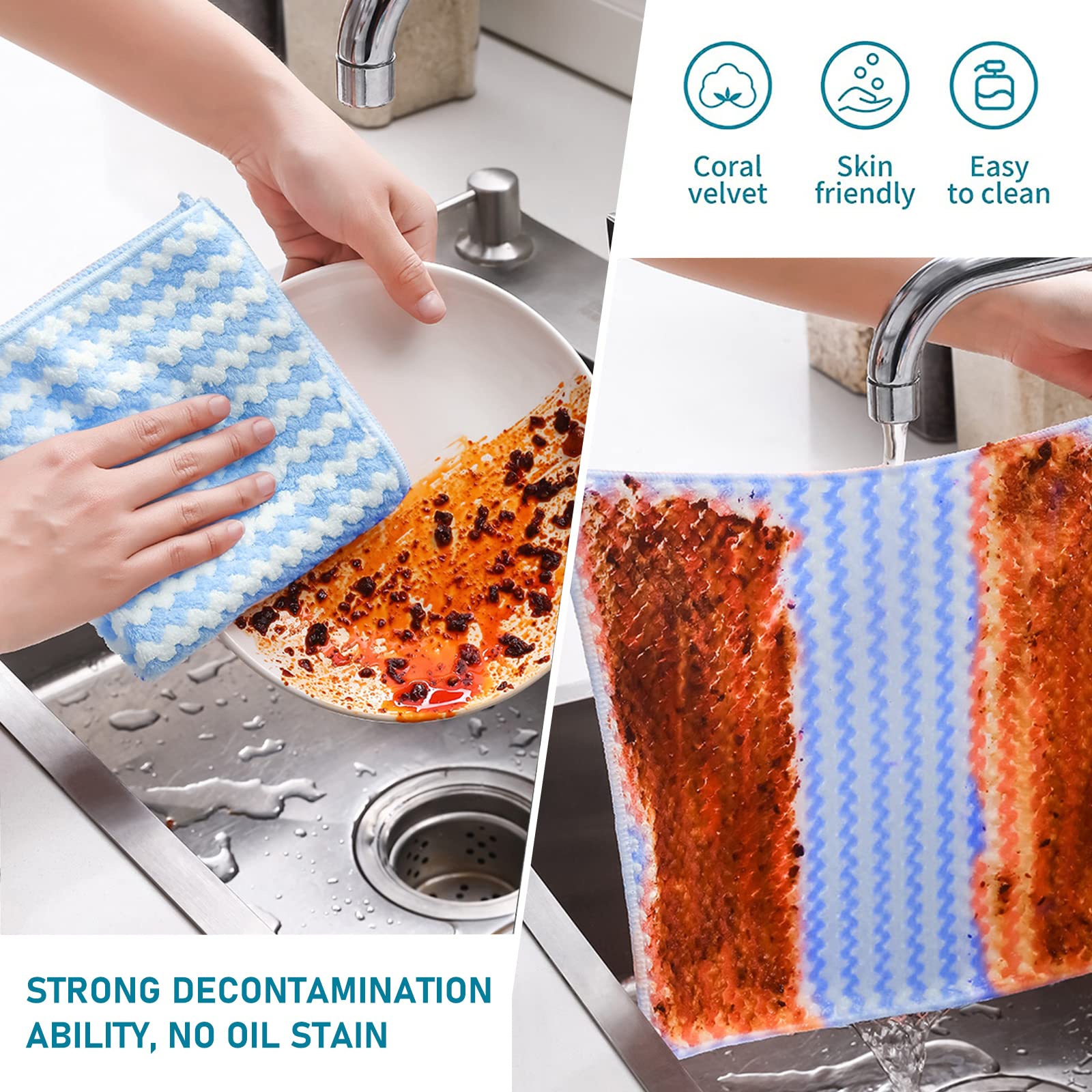 Ovwo 12 Piezas Paños Microfibra Limpieza De Premium - Bayetas Microfibra Súper Absorbentes, Ideal Para Trapos Cocina, Paños De Cocina, Trapos Limpieza, Bayeta Cristales, Bayeta Atrapapolvo, 12" X 12