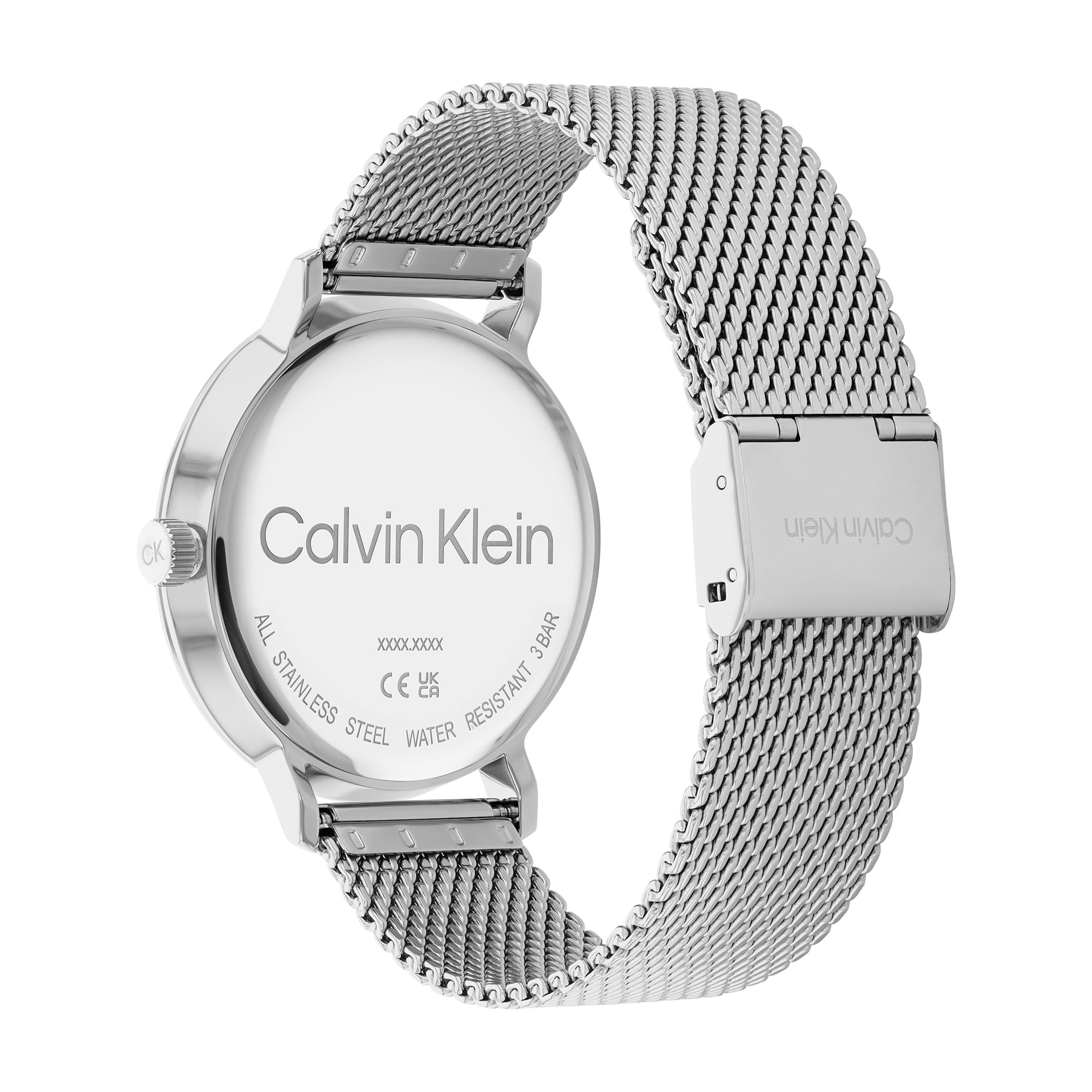 Calvin Klein Orologio Analogico al Quarzo per Uomo Collezione Modern Mesh con Cinturino in Pelle o Acciaio Inossidabile in Maglia o Maglie