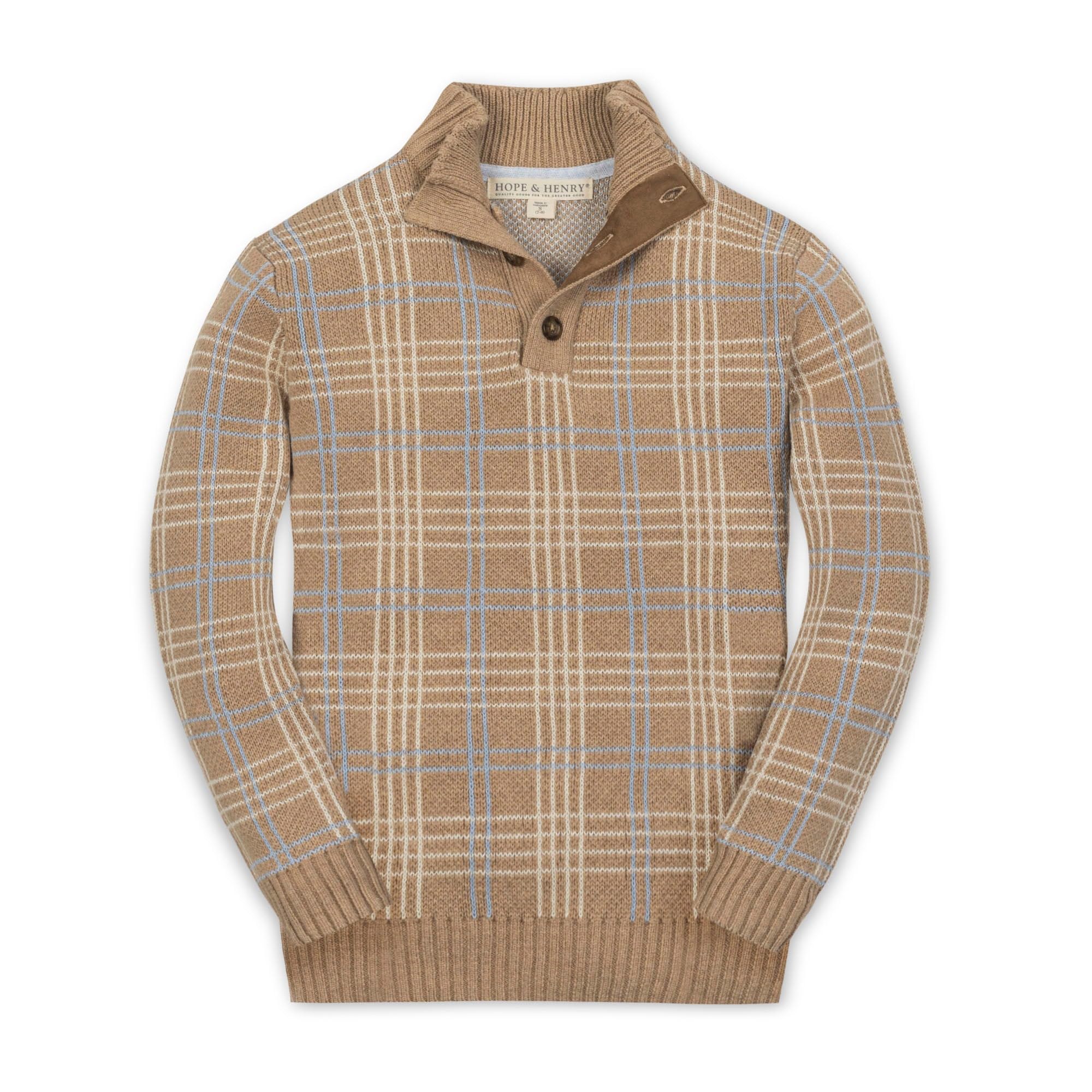 Hope &amp; Henry Men's Half Zip Pullover Sweater