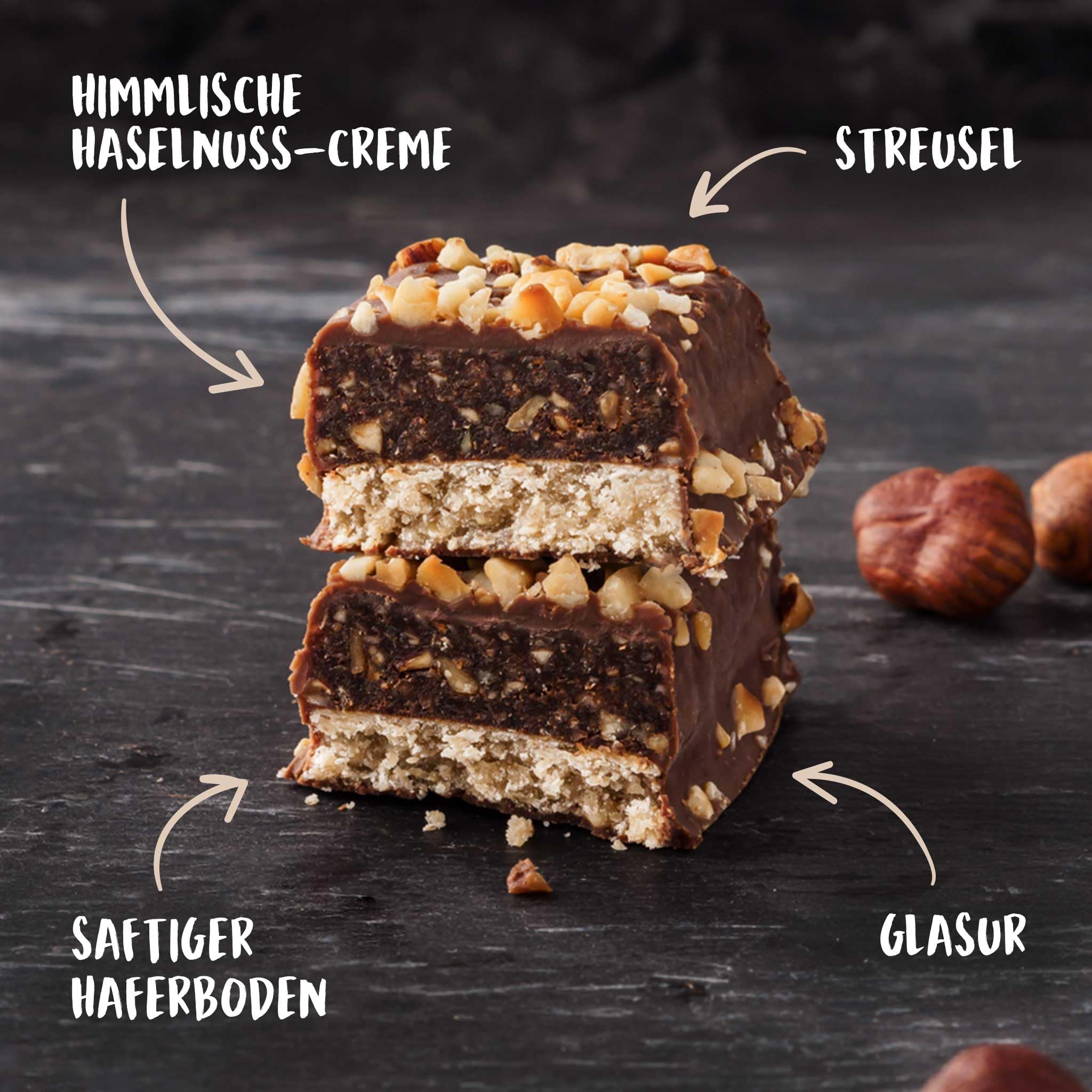 Naturally Pam Cake Bar – Bio & veganer Haferriegel, glutenfrei & ohne Rohrzucker – Natürlich leckerer Müsliriegel-Snack von Pamela Reif - Soft Hazelnut 12x44g