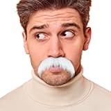 70s Fake Mustache for Men Classic Halloween Self Adhesive Stick On Fake Beard and Mustaches Costume Facial Hair