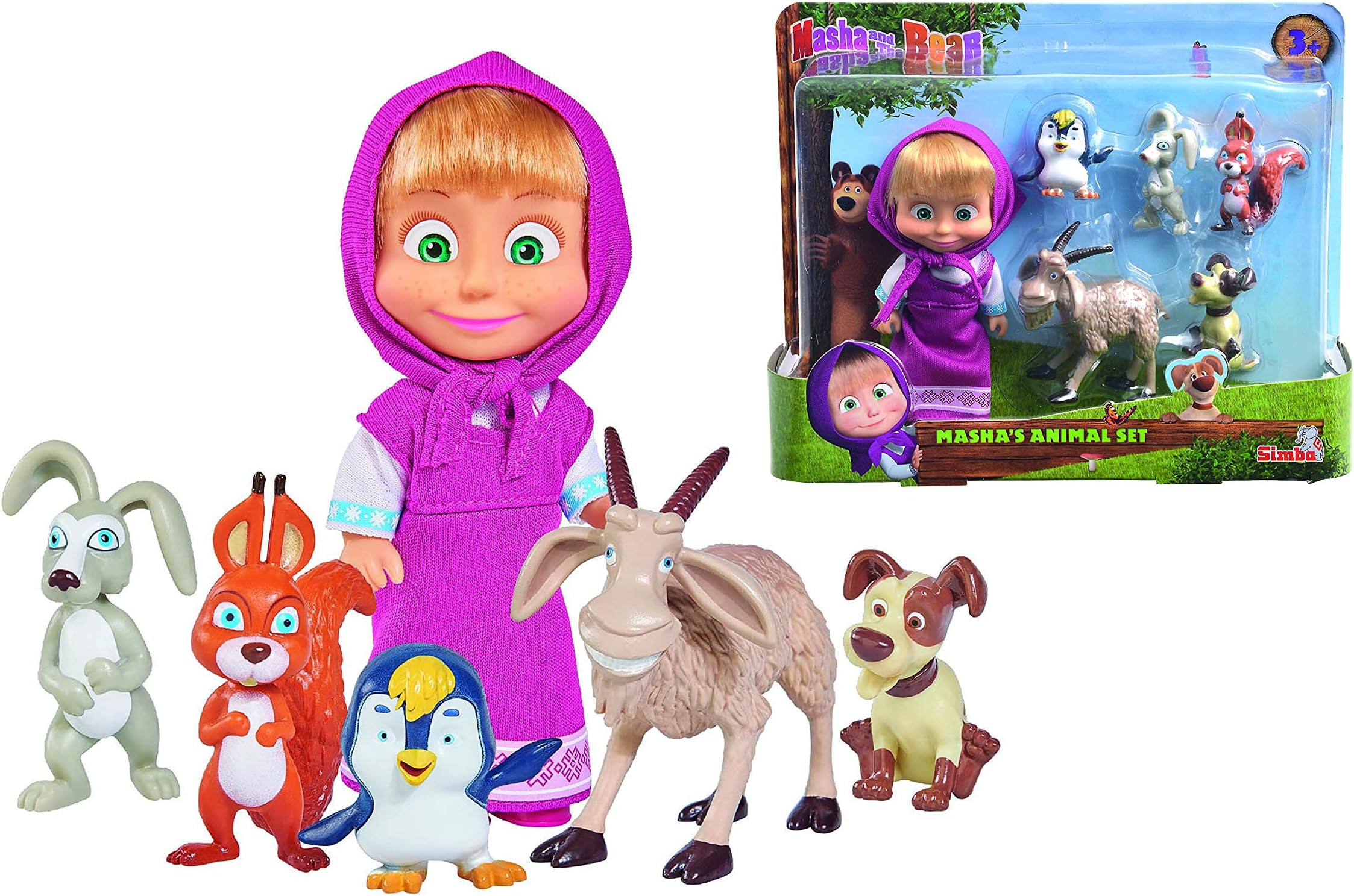 Masha and the Bear Simba Masha And Her Animal Friends Toyset