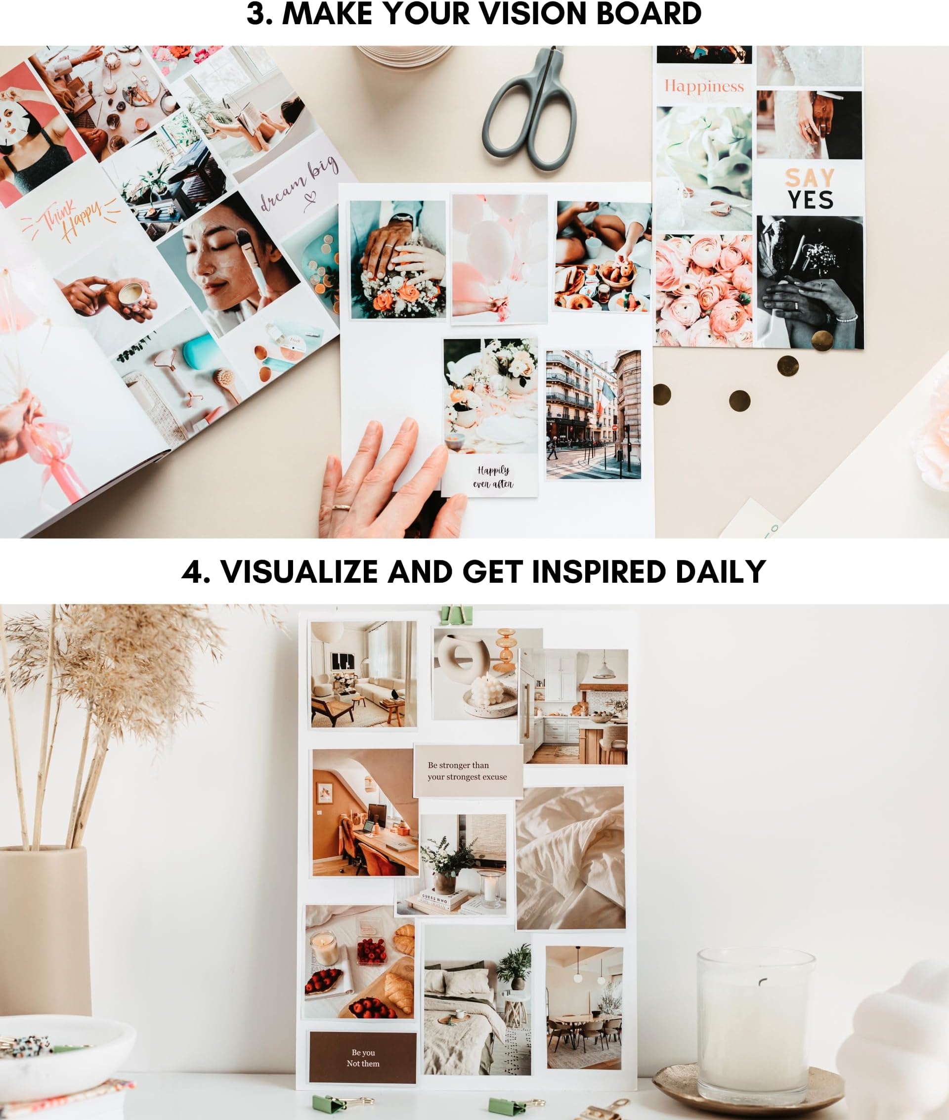 Lamare Vision Board Book - 1000+ Vision Board Images and Quotes, Vision Board Supplies, Vision Board Kit, Demonstration Collage Book