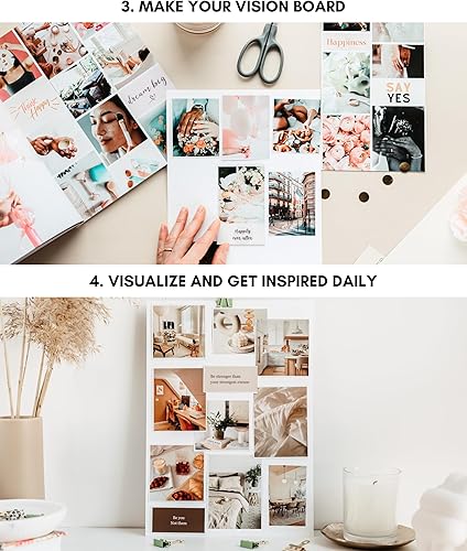 Miniatura 4 de Lamare Vision Board Book - Más de 1000 imágenes y citas de tablero de visión, kit de tablero de visión para mujeres, revistas para tablero de