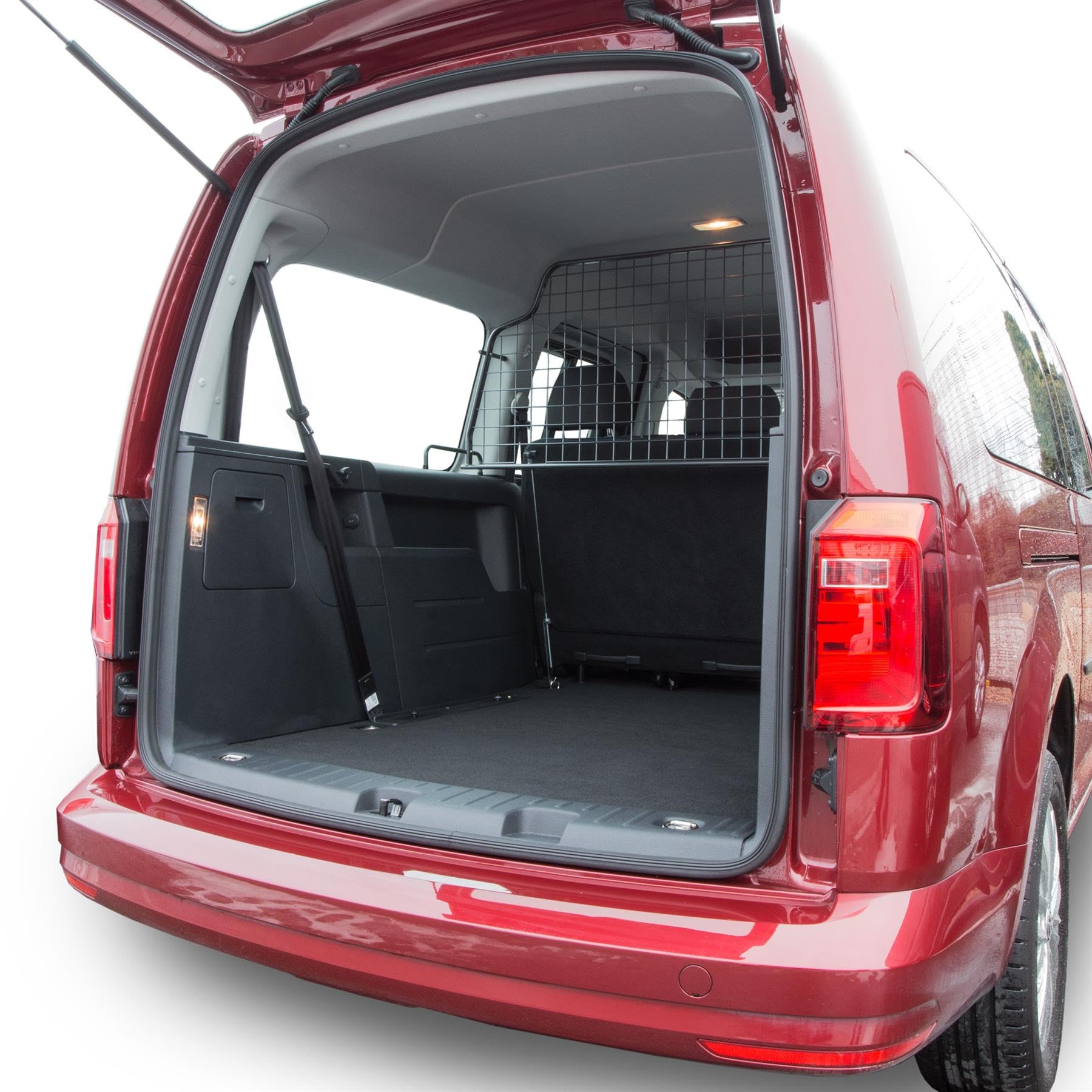 Travall Hundegitter für Volkswagen Caddy 2003-2020, fahrzeugspezifisches Trenngitter für den Kofferraum aus Stahl, passgenau für sicheren Hundetransport