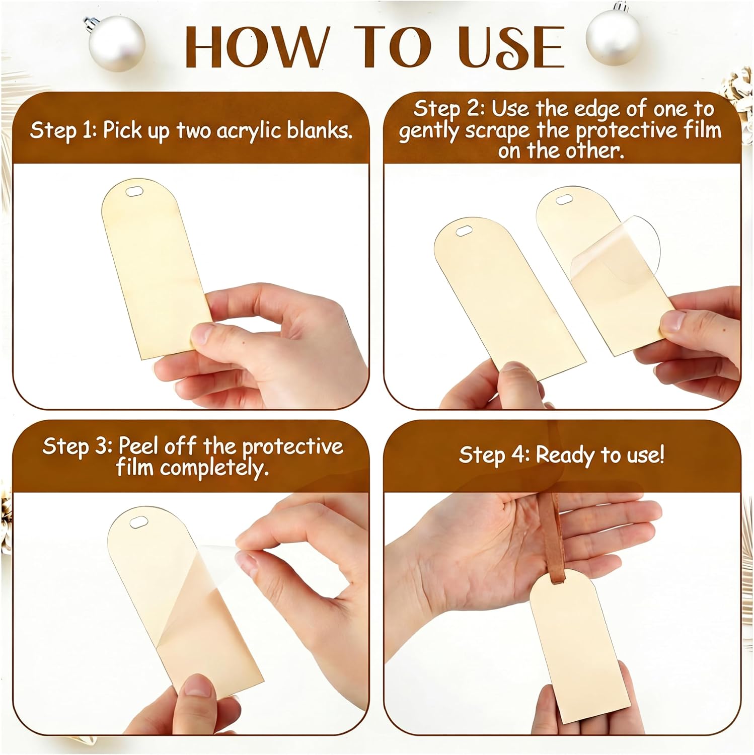 Novabright 100 Pcs Wedding Mirror Gold Place Cards, 1.6 x 3.9 Inches Gold Acrylic Ornament Blanks, DIY Personalized Blank Tags for Wedding Party