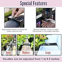 Vista 4 de LaLaGreen - Maceta de riel para balcón al aire libre (40 pulgadas, 1 unidad) macetas grandes con sistema de riego automático con soportes, cajas