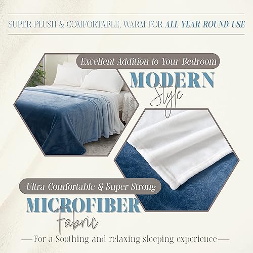 Vista 136 de Elegant Comfort Manta de lujo aterciopelada, ligera para todas las estaciones, ultra afelpada, suave, acogedora y mullida para sofá, cama, viajes