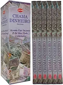 Incenso Indiano Hem Chama Dinheiro - Abundância 6 Caixas