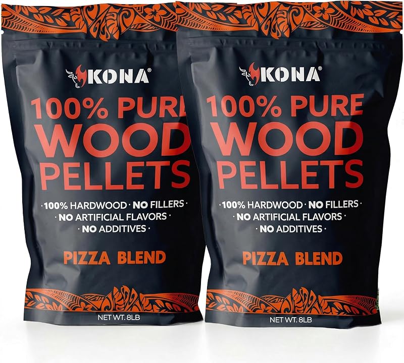 Kona Pizza Blend Smoker Pellets, Intended for Ninja Woodfire Outdoor Grill, 16 lb Resealable Bag