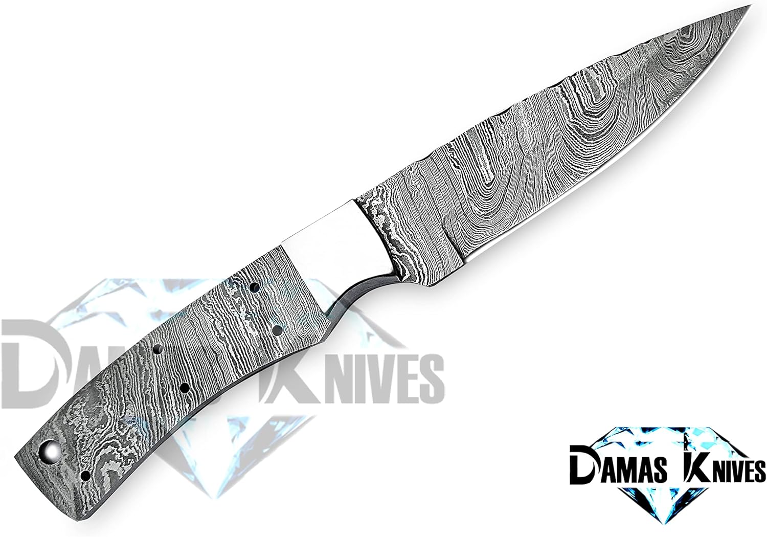 Custom Handmade Damascus Steel Blank Blade for Knife Making With Steel Bolster HB 25