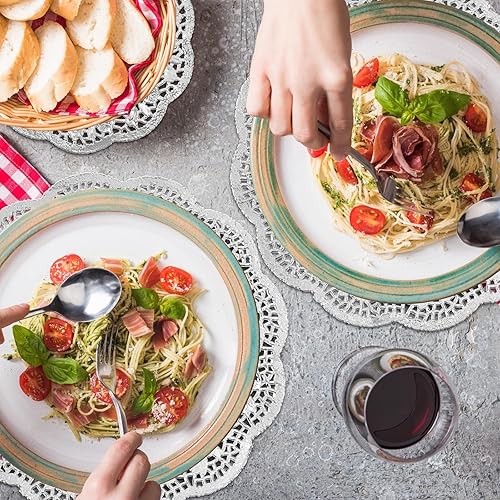 Miniatura 6 de Boao Juego de 160 manteles individuales redondos de papel decorativo de encaje para decoración de pasteles, bodas, vajilla, 8 tamaños surtidos, 12,