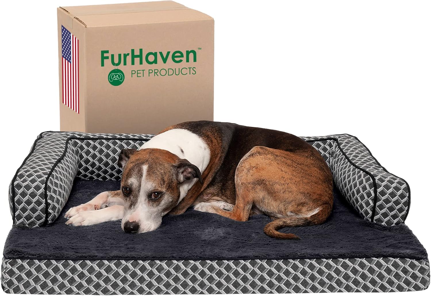 Furhaven Cooling Gel Dog Bed for Large/Medium Dogs w