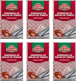 Sardinha em Lata Portuguesa Ramirez em Molho de Tomate - Tampa Abre Fácil - 125g - 6 Un.