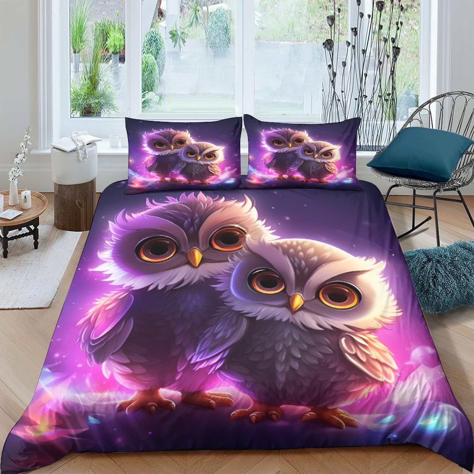 Parure de lit 3 pièces anti-acarien en microfibre douce avec zip pour lit double