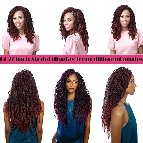 Miniatura 6 de Goddess - Extensiones de cabello sintético trenzado de 14 pulgadas, rizado, suave, desgastado, trenzas de ganchillo sintéticas (paquete de 10,