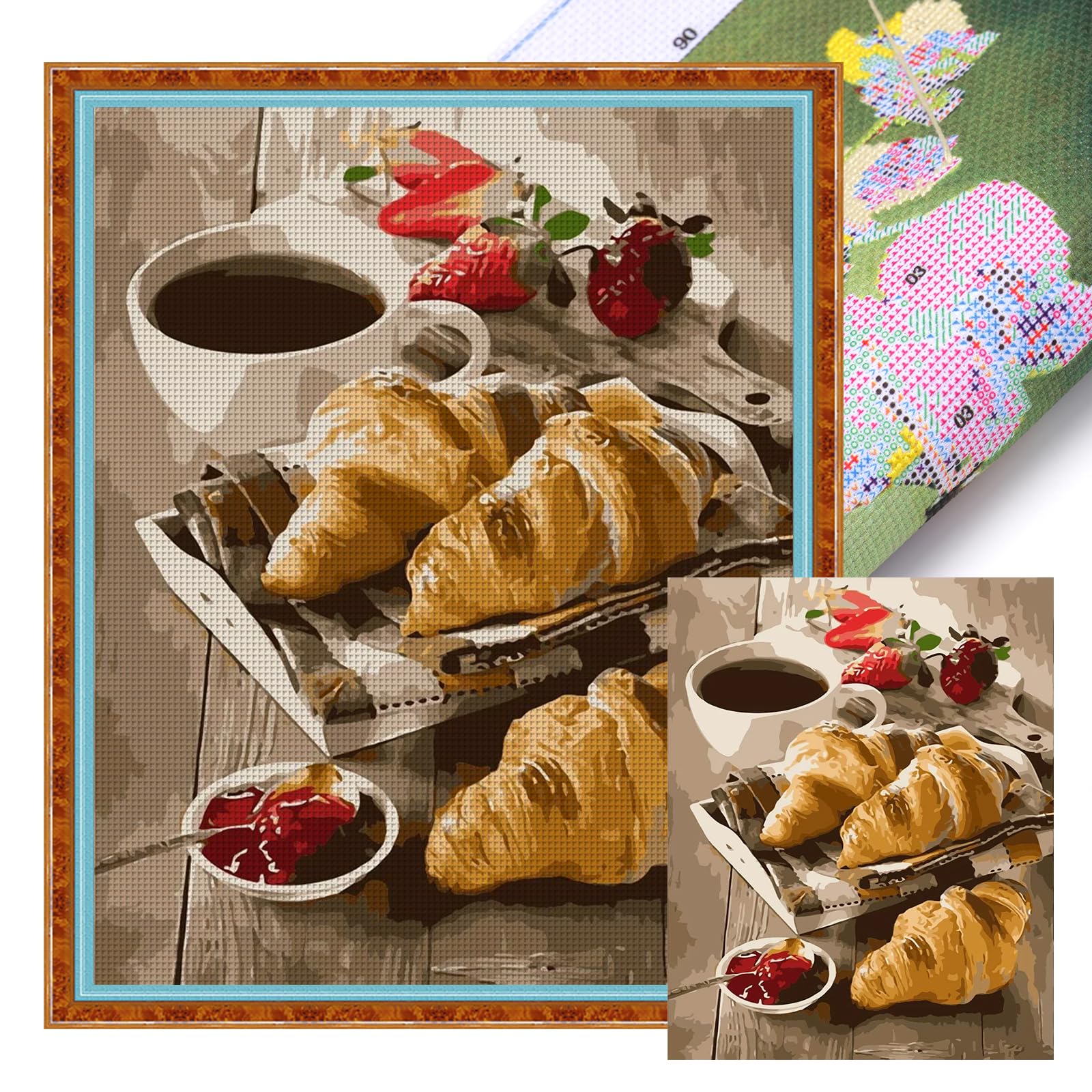 Poetrydraw 11Ctacc-11690__C__40x50 Croissant Full 11Ct Diy Stamped Cross Stitch Kits 40X50cm For Adults Home Decor (11Ctacc-11690 C 40X50)