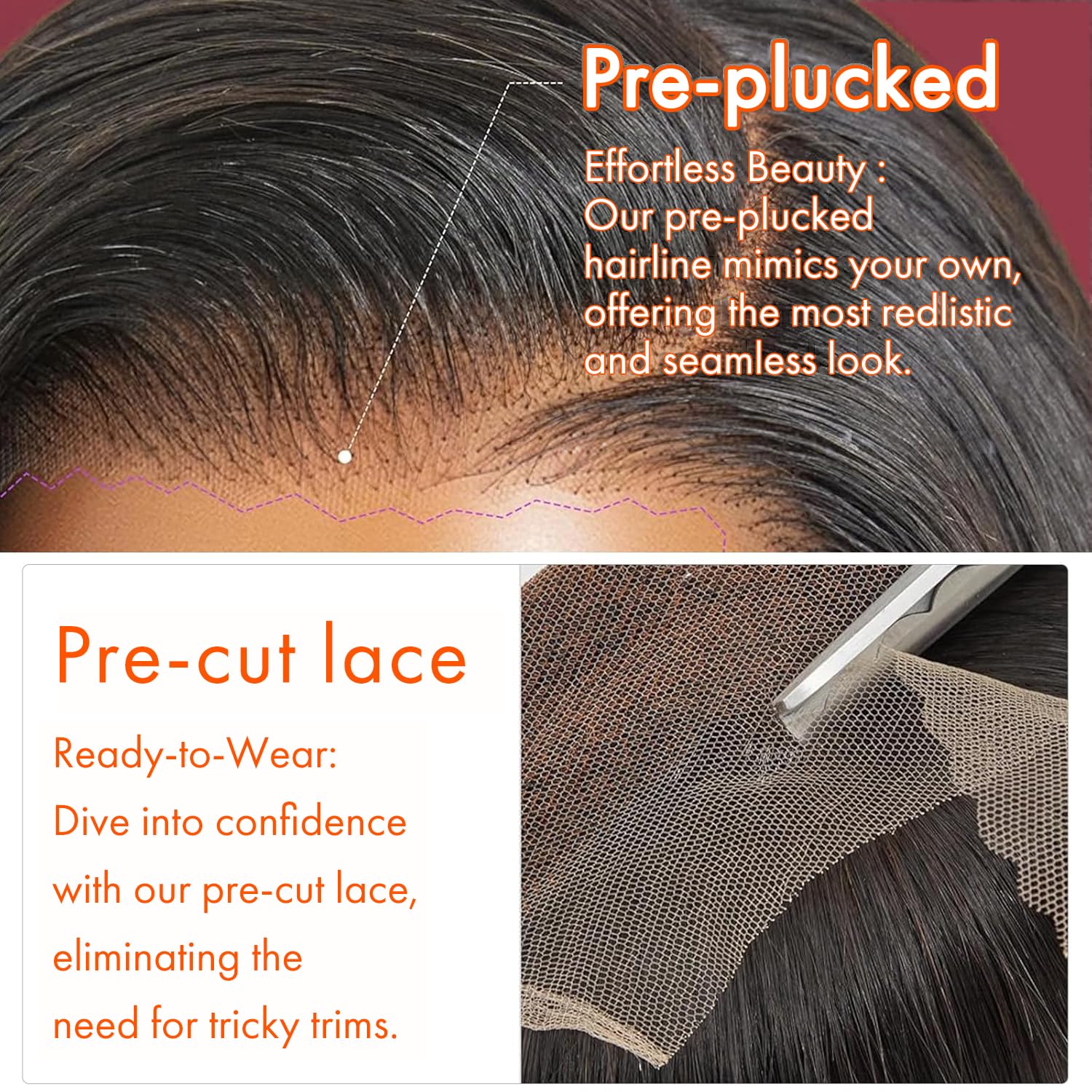 Oxeyegirl 32 Inch Body Wave Human Hair Wig for Women,9X6 Lace 200% Density Glueless Wig Human Hair Pre Plucked Pre Cut,Wear and Go Glueless Lace Front Wigs Brazilian Human Hairs with Natural Hairline - Image 4