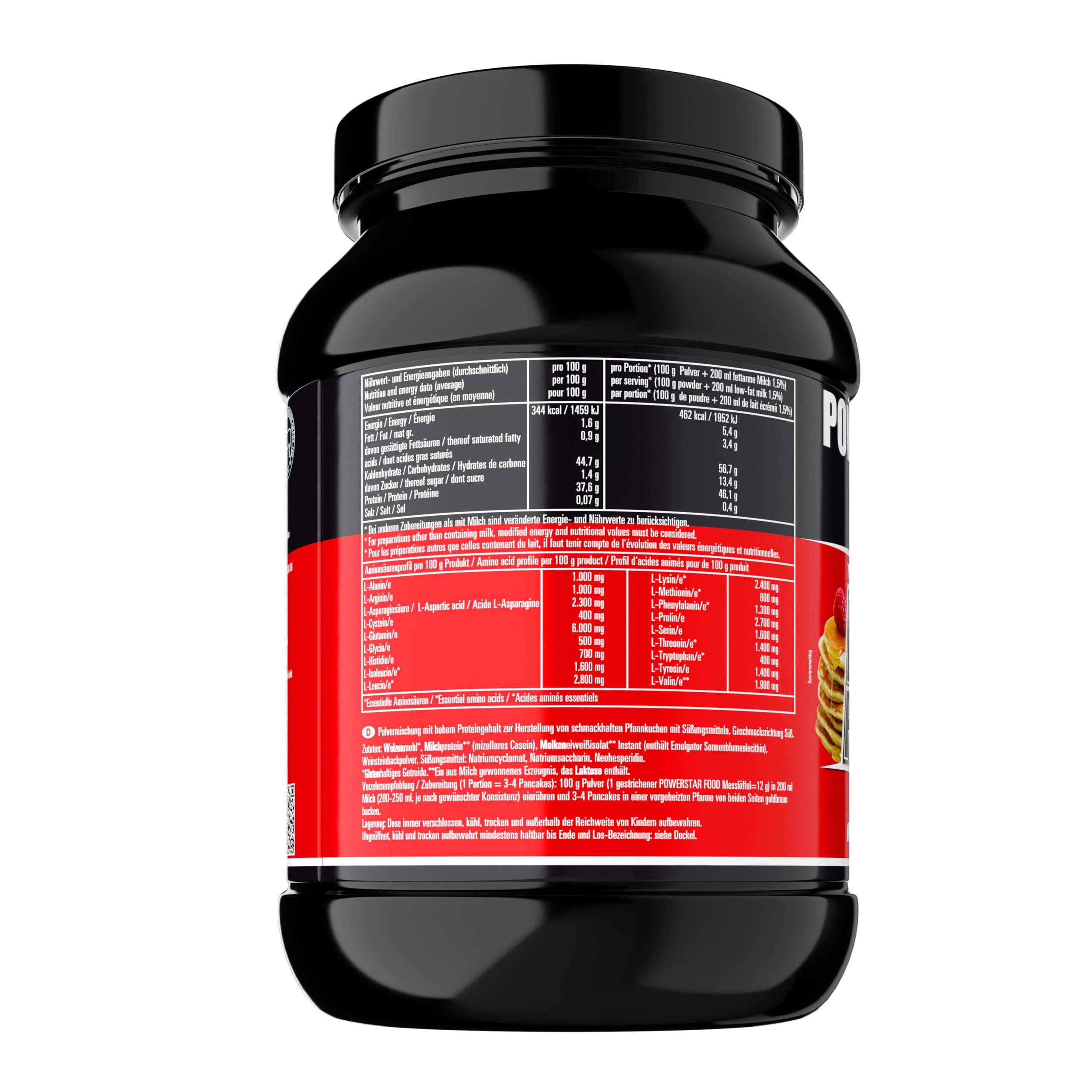 Pancakes de proteínas, 1000 g, mezcla de panqueques bajos en carbohidratos, solo 1,7% de azúcar y 1,2% de grasa, 41,1 g de proteína P.P. | Sabor delicioso | Perfecto para el desayuno y entre medias
