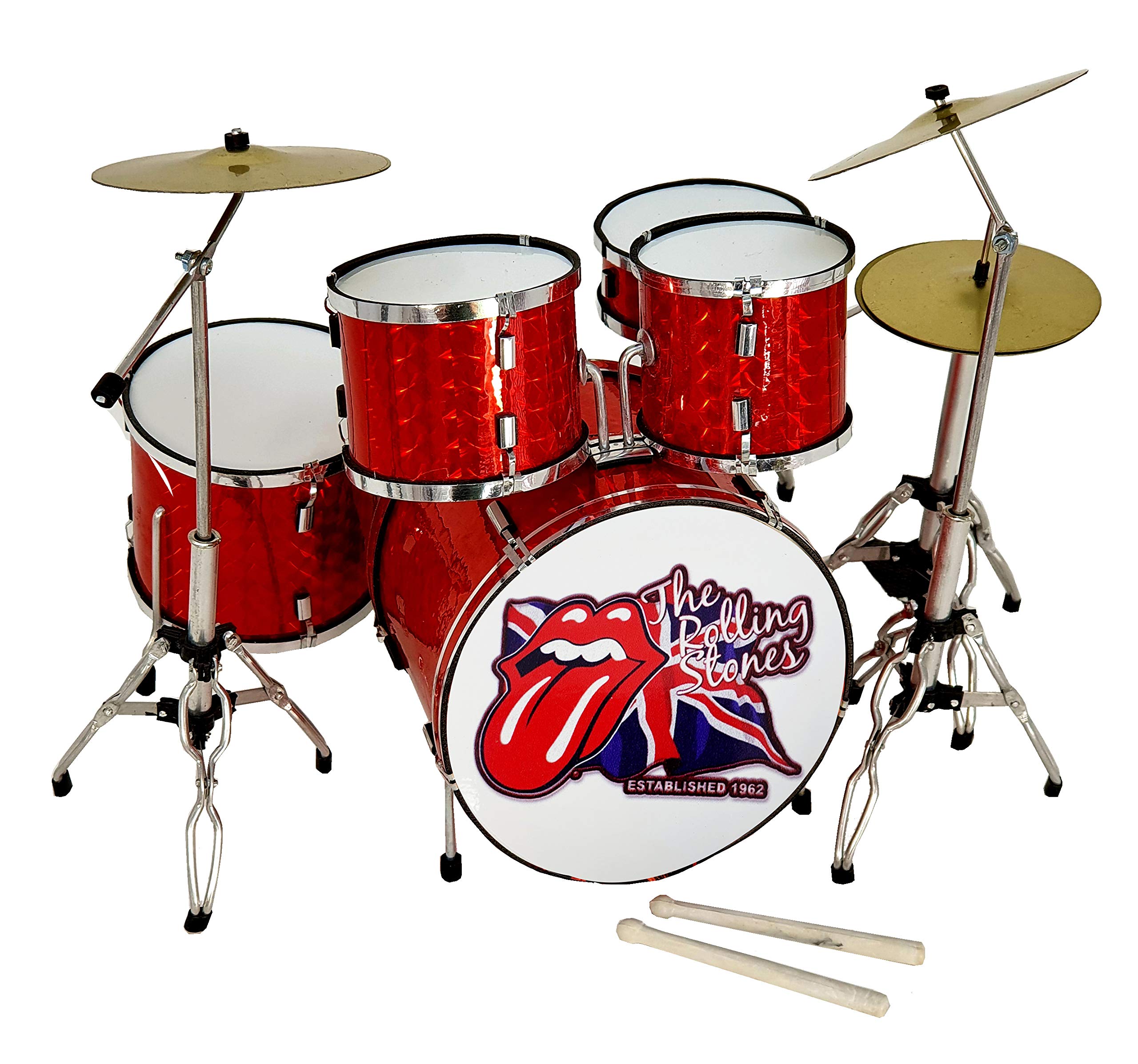 MINIATURA BATERÍA ACUSTICA ROJO CROMO MDR-0121 ROLLING REGALO MUSICAL ROCKMUSIC