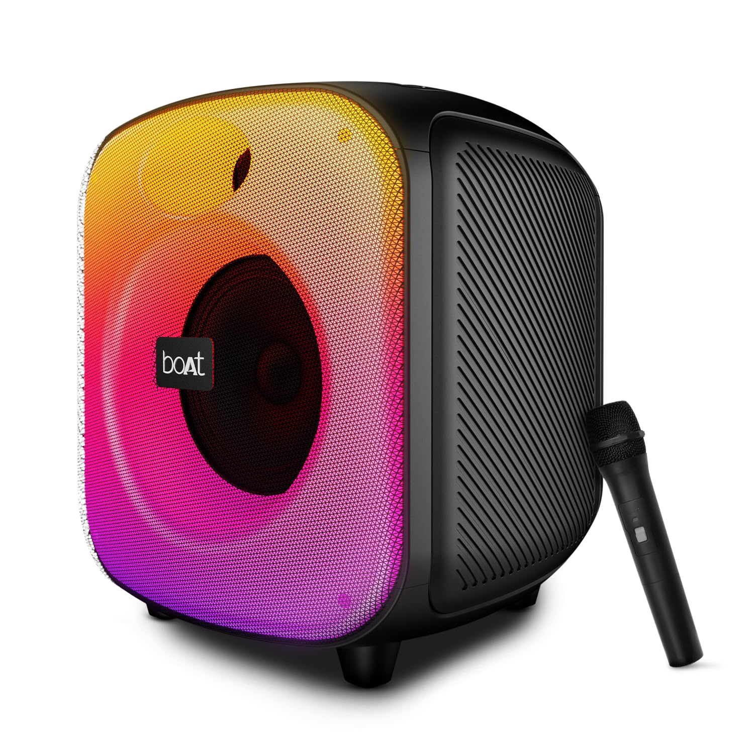 Boat 2025 Launch, PartyPal 65 Pro, 42W Signature Sound, Wireless Karaoke Mic, 8H Battery,RGB LEDs, TWS, Bass Boost, Multi Port, Bluetooth Speaker, Wireless Speaker, Portable Speaker (Premium Black) Boat 2025 Launch, PartyPal 65 Pro, 42W Signature Sound, Wireless Karaoke Mic, 8H Battery,RGB LEDs, TWS, Bass Boost, Multi Port, Bluetooth Speaker, Wireless Speaker, Portable Speaker (Premium Black)